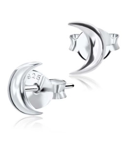 Crescent Moon Shaped Silver Ear Stud STS-4119